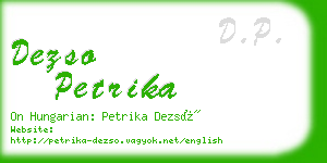 dezso petrika business card